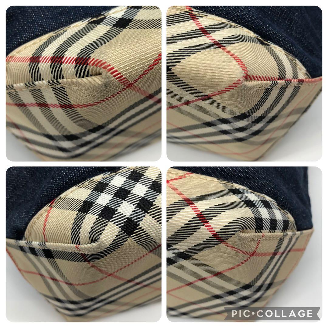 美品✨バーバリーブルーレーベル デニム トートバッグ ノバチェック ホースロゴ