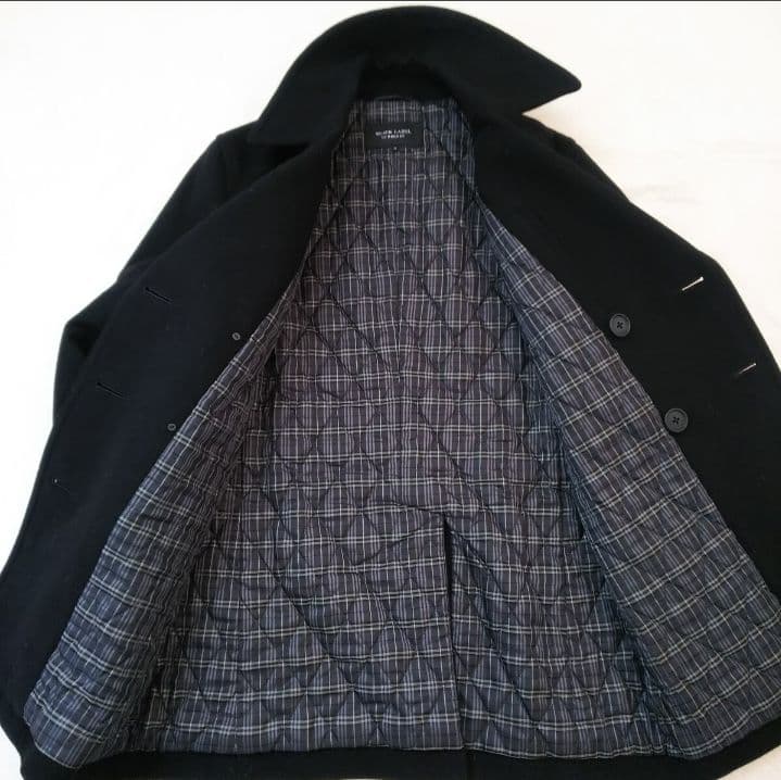 【極美品 M】バーバリーブラックレーベル 幻の 最高級 Pコート 中綿入りウール