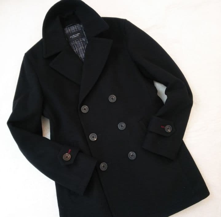 【極美品 M】バーバリーブラックレーベル 幻の 最高級 Pコート 中綿入りウール