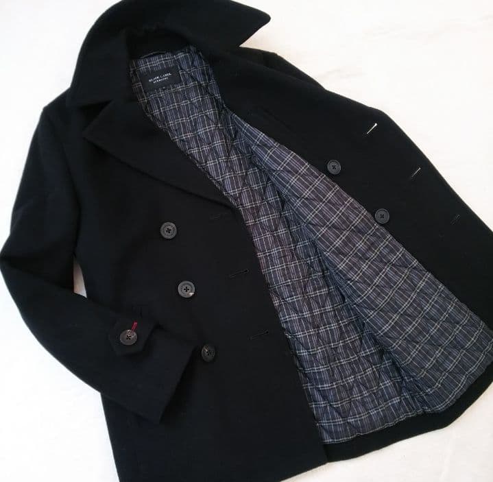 【極美品 M】バーバリーブラックレーベル 幻の 最高級 Pコート 中綿入りウール