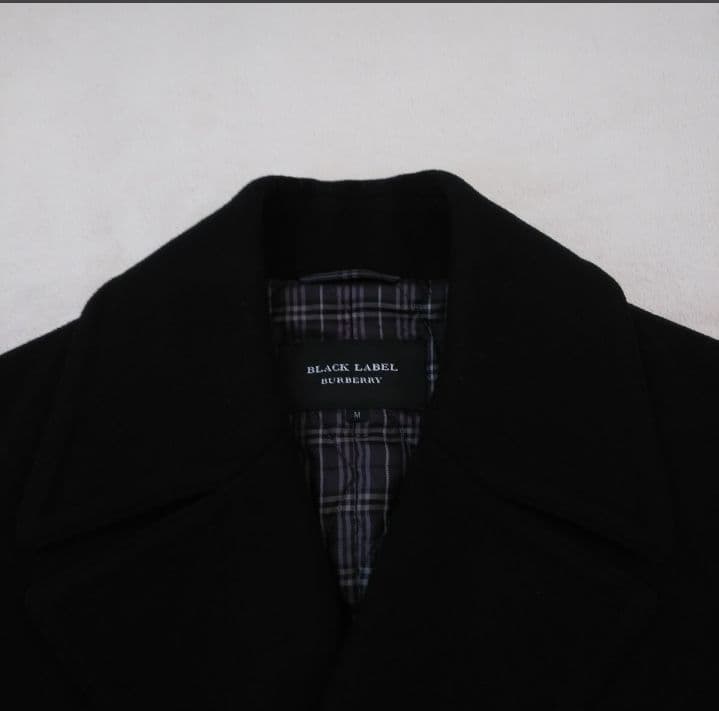 【極美品 M】バーバリーブラックレーベル 幻の 最高級 Pコート 中綿入りウール