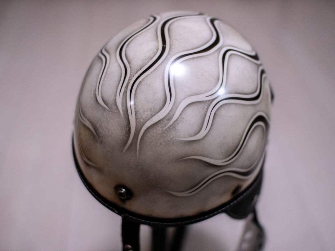 L 新品未使用　ポリヘル　ポリス　ヘルメット アイボリーエイジング黒フレア