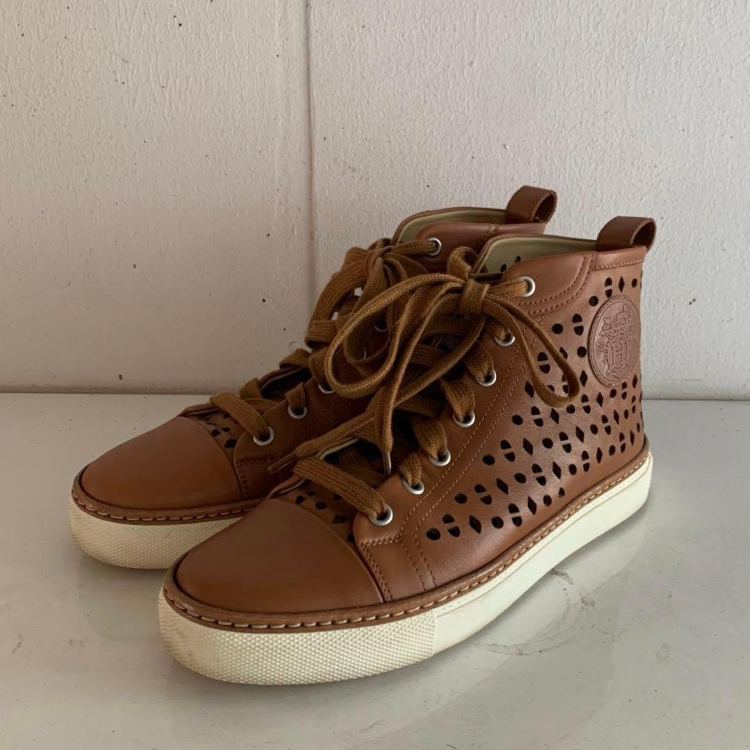 【美品】HERMES スニーカー　革靴　36