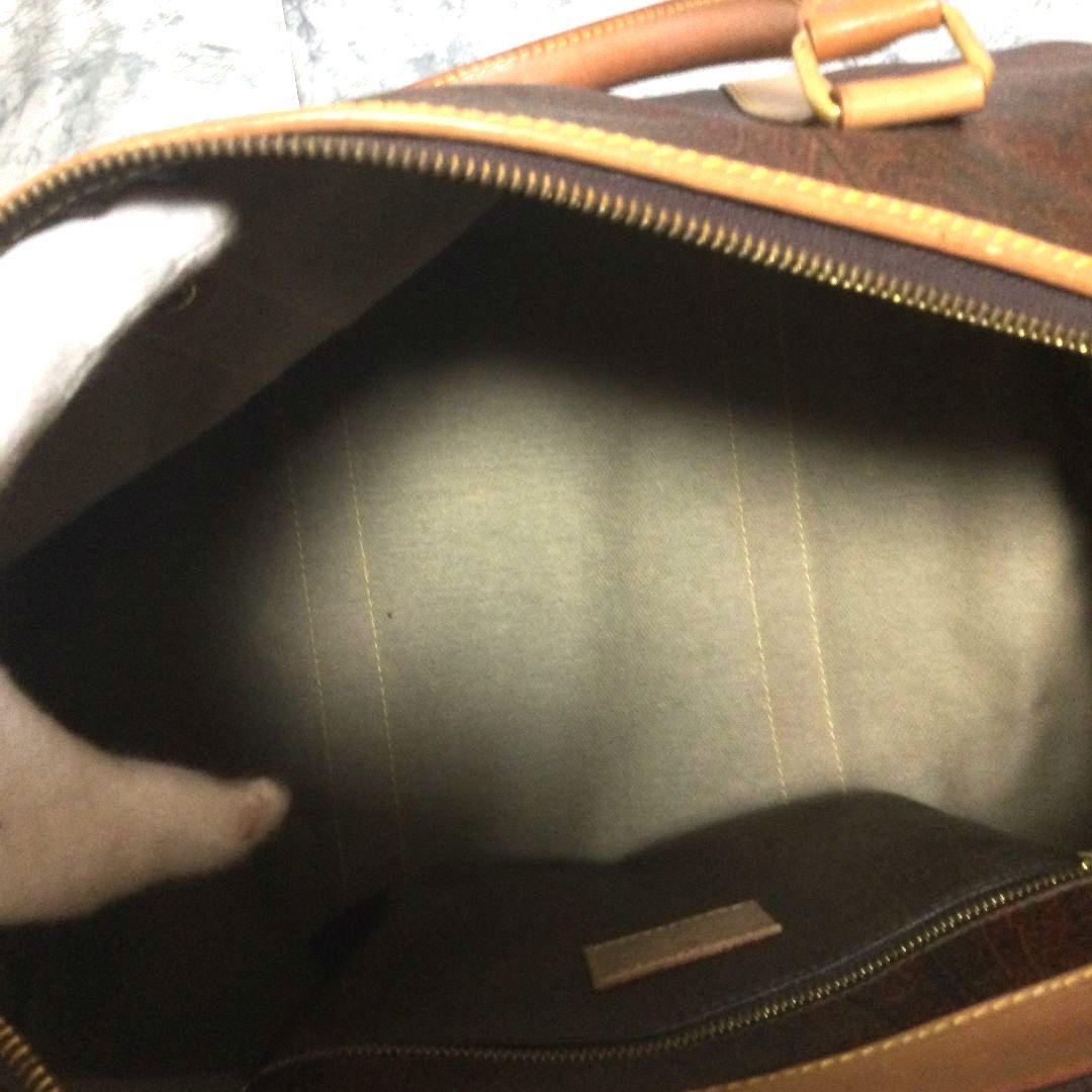 ETRO エトロ ボストンバッグ PVC ペイズリー柄 鍵付き