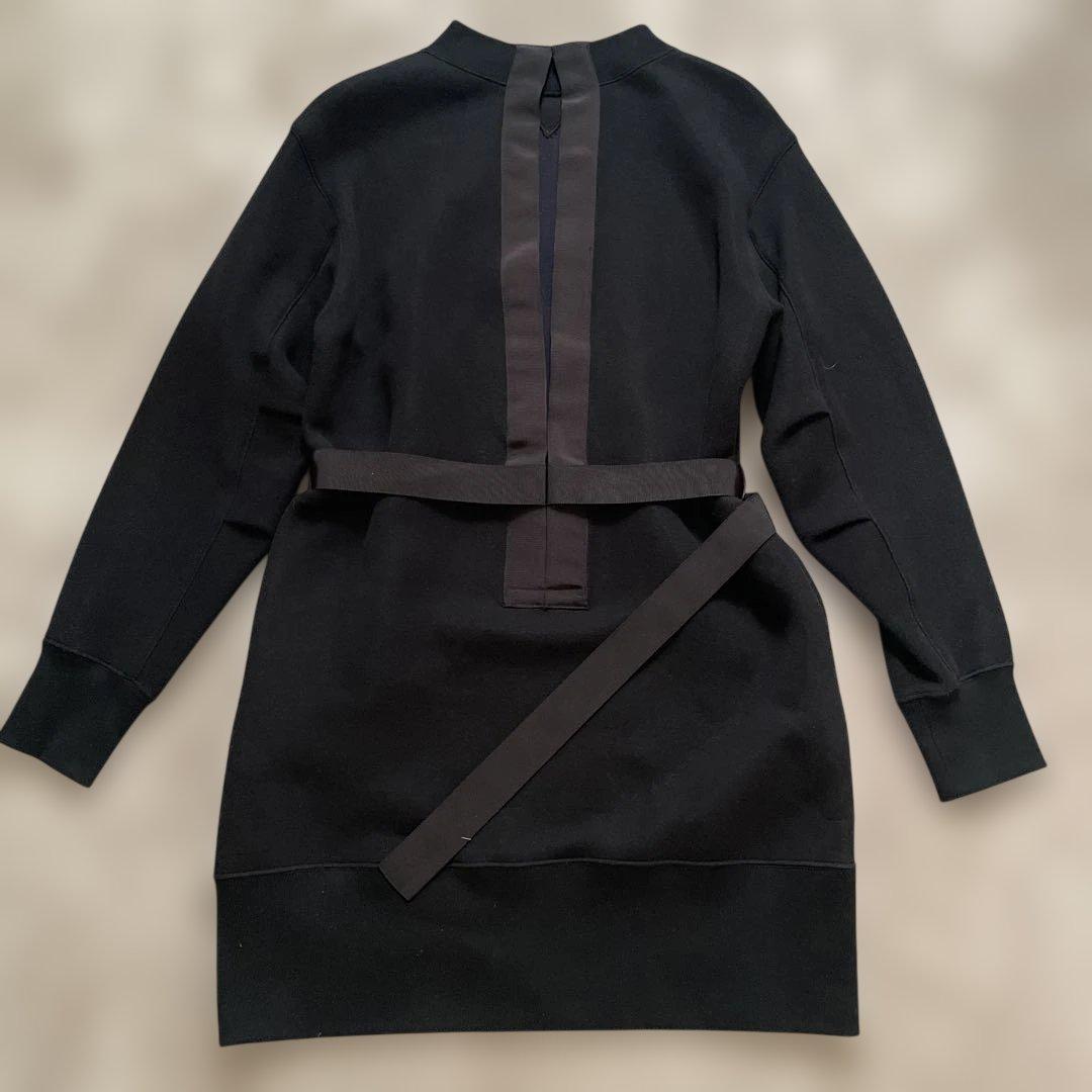 【美品】サカイ sacai コットン ベルト ワンピース 黒 サイズ4 日本製