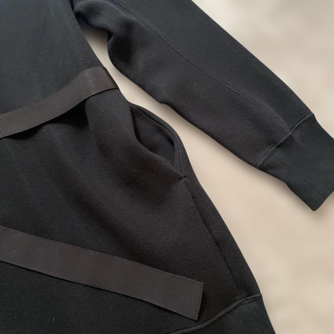 【美品】サカイ sacai コットン ベルト ワンピース 黒 サイズ4 日本製