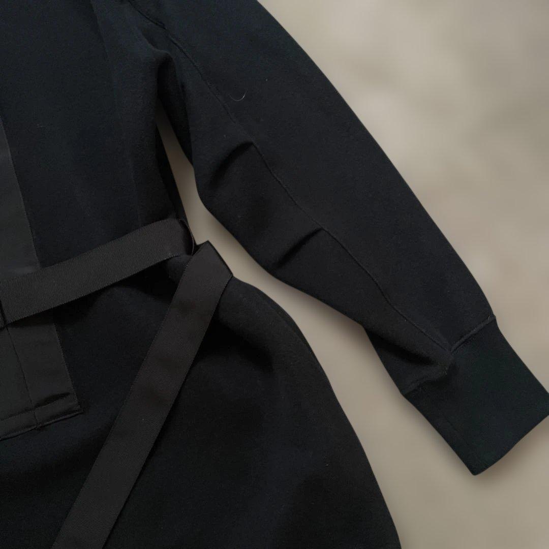 【美品】サカイ sacai コットン ベルト ワンピース 黒 サイズ4 日本製