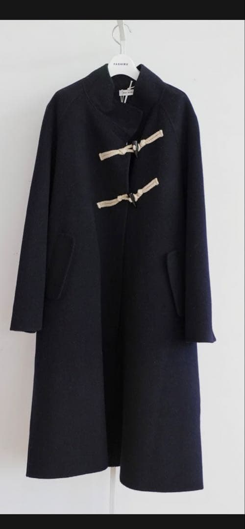 FASHIRU ダッフルウールロングコート　ネイビー