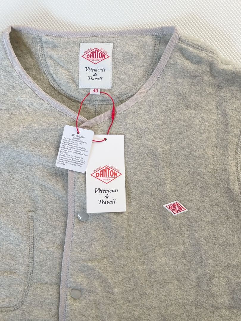 ◆新品 DANTON（ダントン） /ノーカラー フリース ジャケット（40）