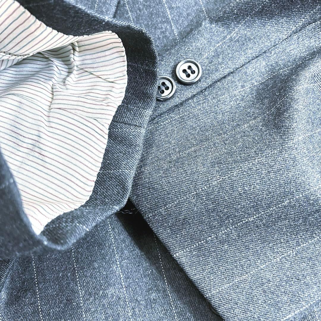 r1105-8Paul Smith ストライプダブルブレストスーツセットアップL