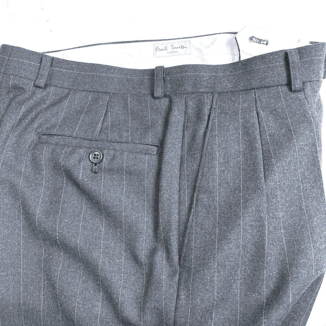 r1105-8Paul Smith ストライプダブルブレストスーツセットアップL