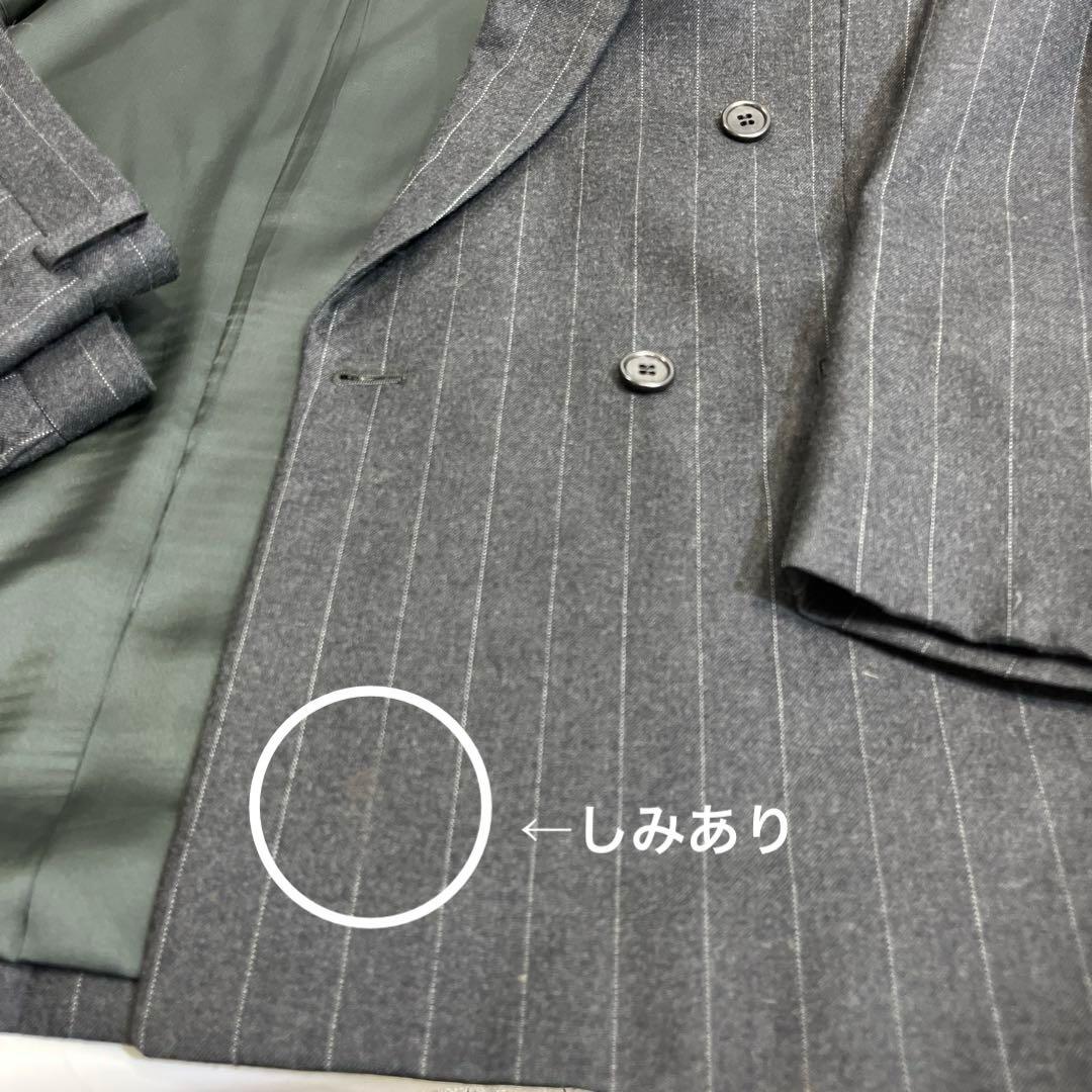 r1105-8Paul Smith ストライプダブルブレストスーツセットアップL