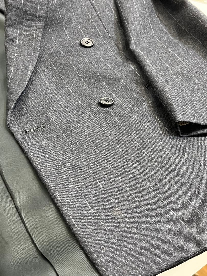 r1105-8Paul Smith ストライプダブルブレストスーツセットアップL