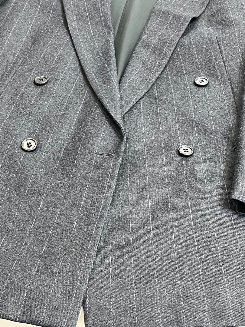 r1105-8Paul Smith ストライプダブルブレストスーツセットアップL