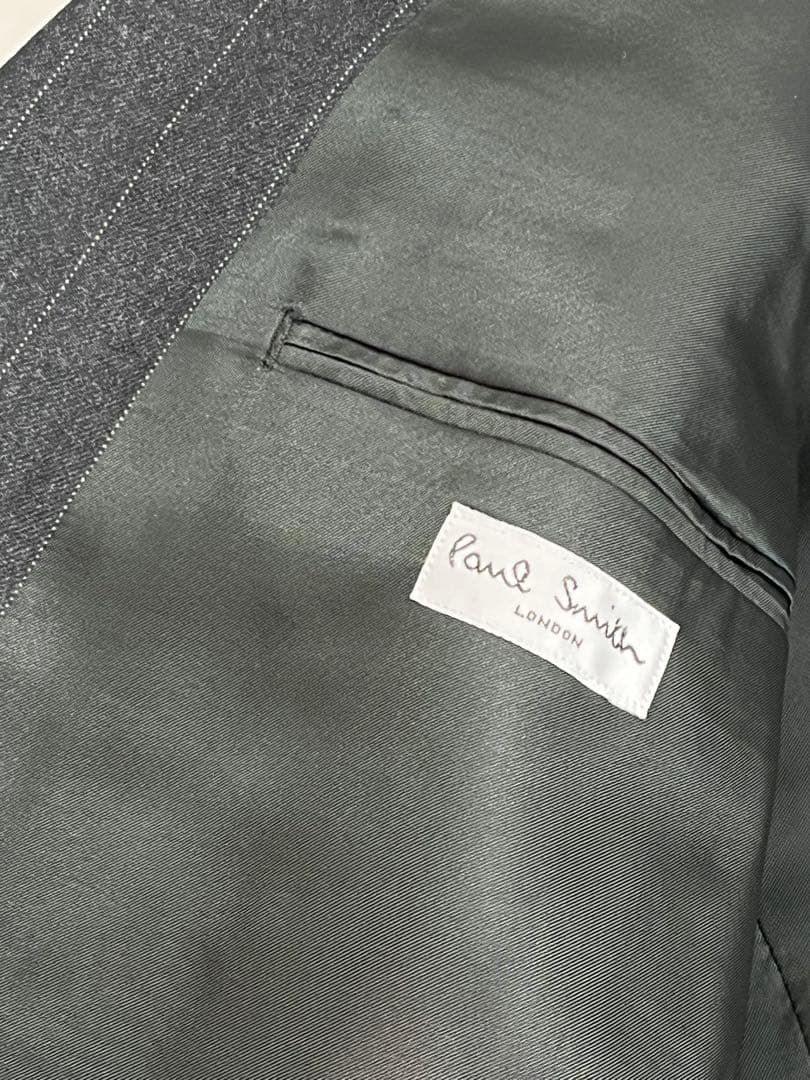 r1105-8Paul Smith ストライプダブルブレストスーツセットアップL