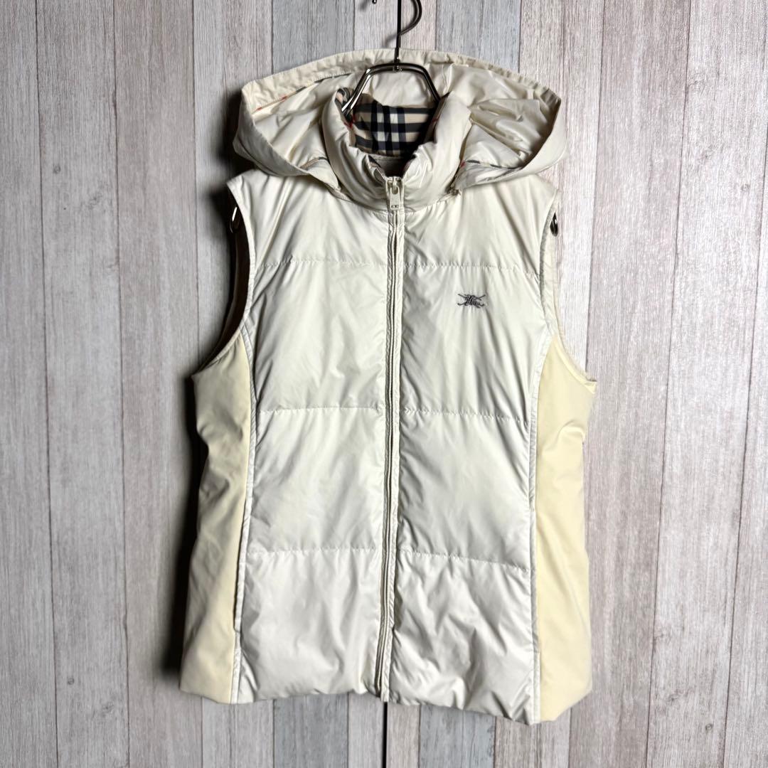3643【希少モデル・美品】バーバリー ノバチェック裏地 2WAY ダウンベスト