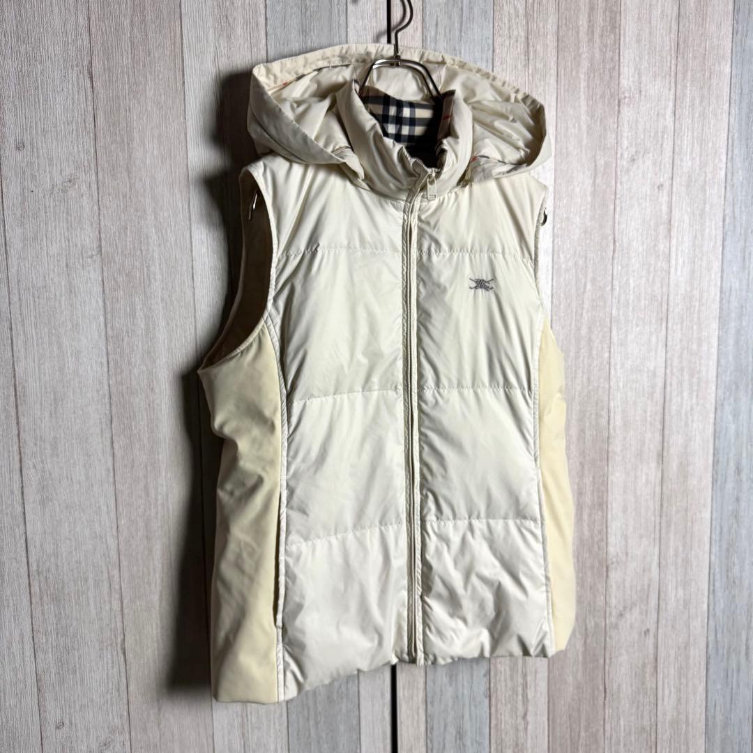 3643【希少モデル・美品】バーバリー ノバチェック裏地 2WAY ダウンベスト