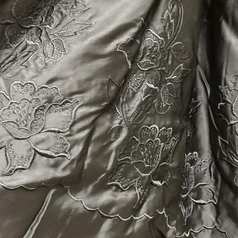 【最高級】大きいサイズ SAGA MINK ミンクファー 毛皮 コート 花柄刺繍