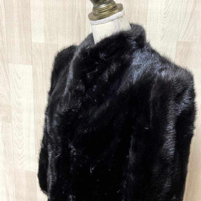 【最高級】大きいサイズ SAGA MINK ミンクファー 毛皮 コート 花柄刺繍