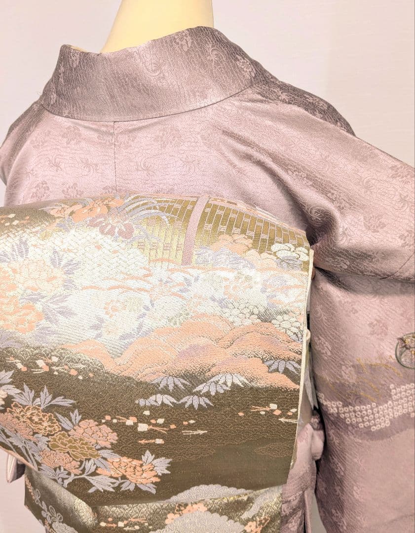 未使用付下げ4点セット　附下げ　袋帯　帯締め　帯揚げ