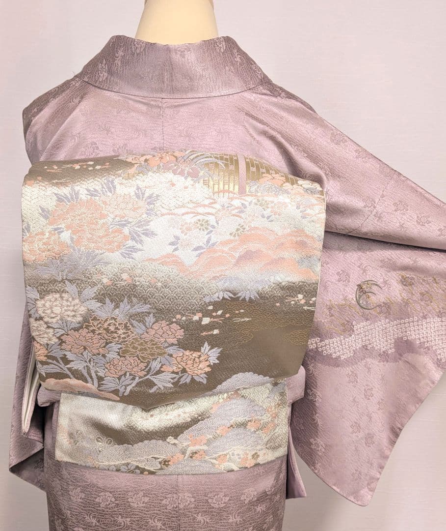 未使用付下げ4点セット　附下げ　袋帯　帯締め　帯揚げ