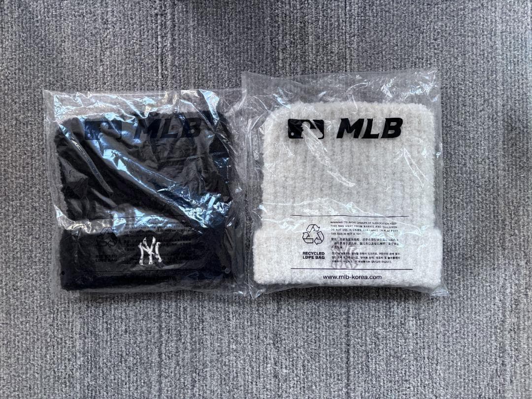 【新品】カリナ着用モデル 黒 MLB韓国公式ショップ限定 ビーニー 猫耳ニット帽