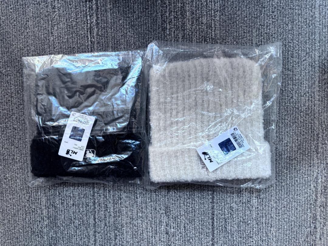 【新品】カリナ着用モデル 黒 MLB韓国公式ショップ限定 ビーニー 猫耳ニット帽