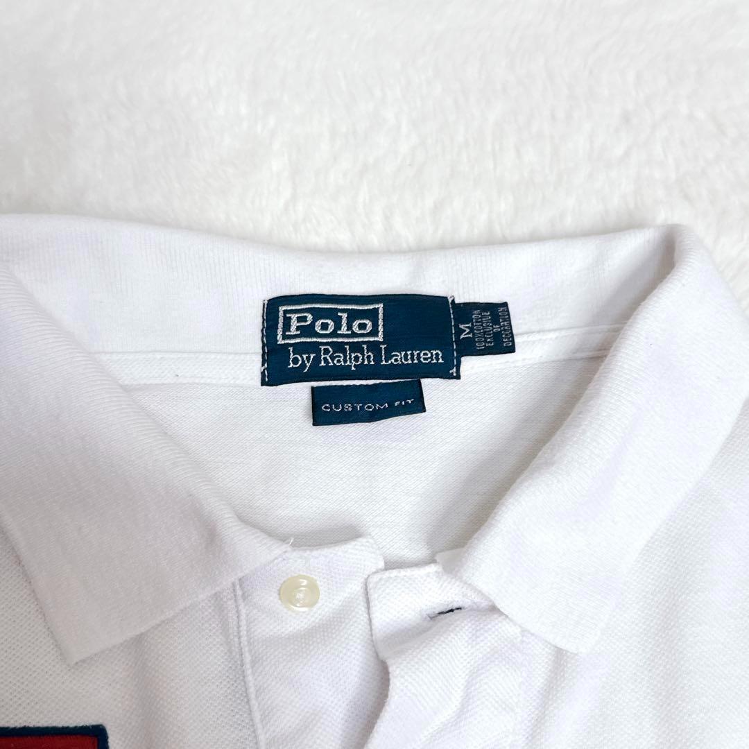 ポロバイラルフローレン ビッグポニー USA刺繍 エンブレム ワッペン ホワイト