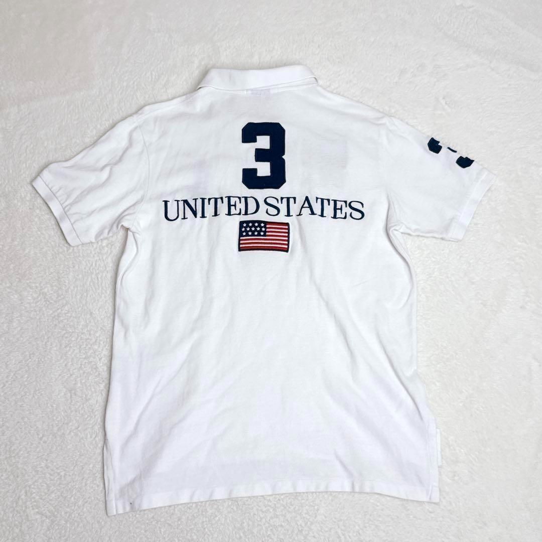 ポロバイラルフローレン ビッグポニー USA刺繍 エンブレム ワッペン ホワイト