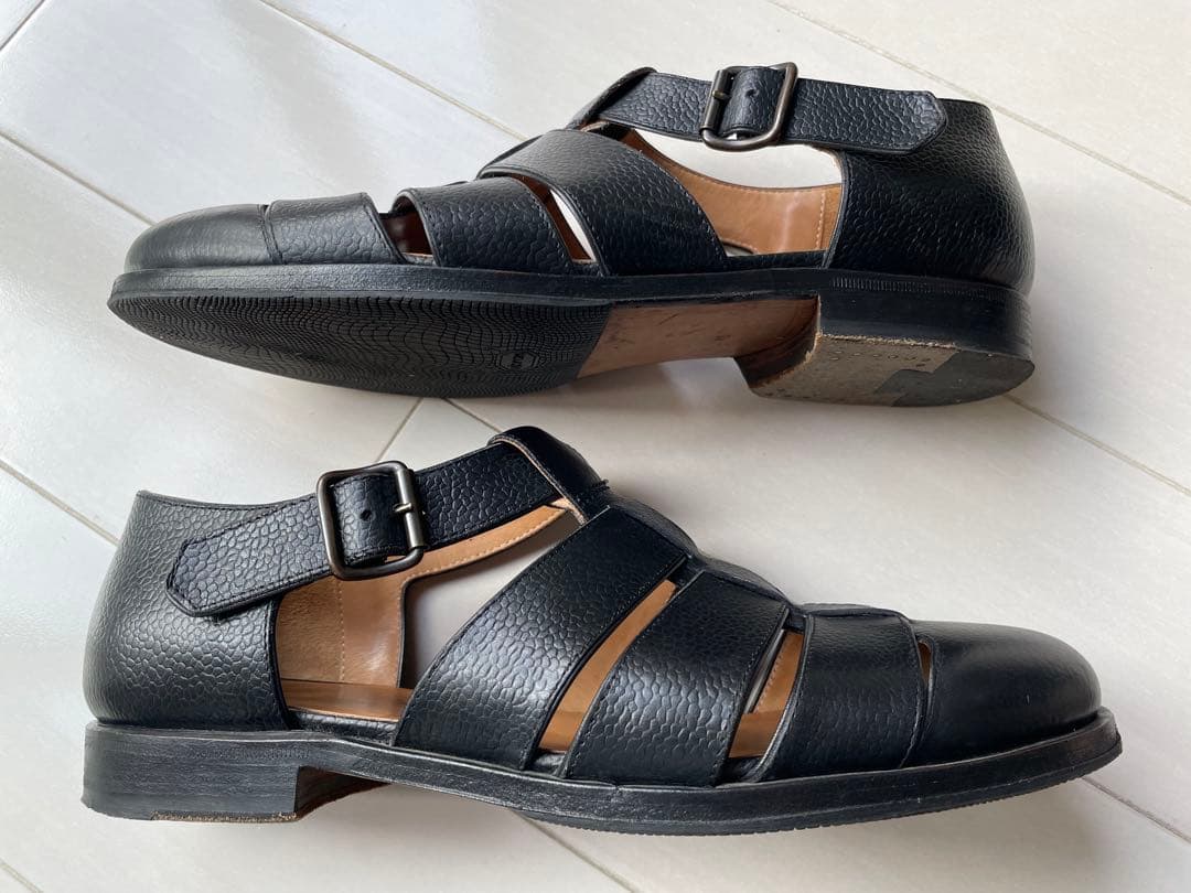 【美品】フラテッリジャコメッティ グルカサンダル ブラック レザー 箱有り