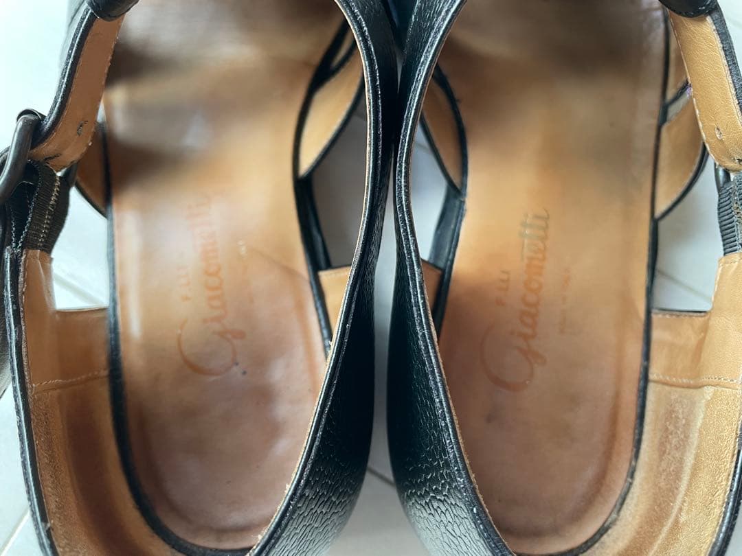 【美品】フラテッリジャコメッティ グルカサンダル ブラック レザー 箱有り