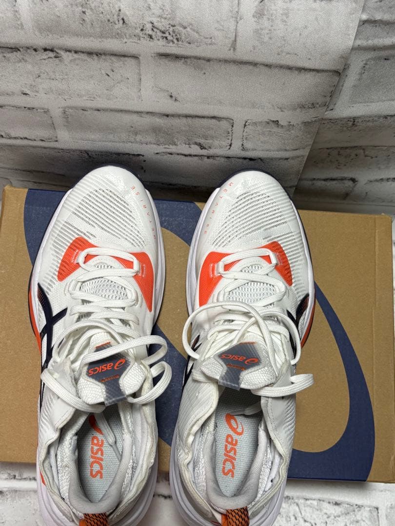 ASICS RISE バレーボールシューズ ホワイト/オレンジ/ネイビー
