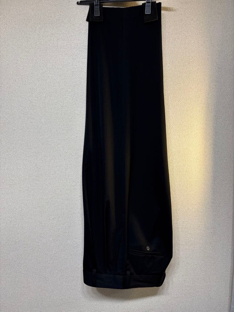 【stein】BELTED WIDE TROUSERS - BLACK