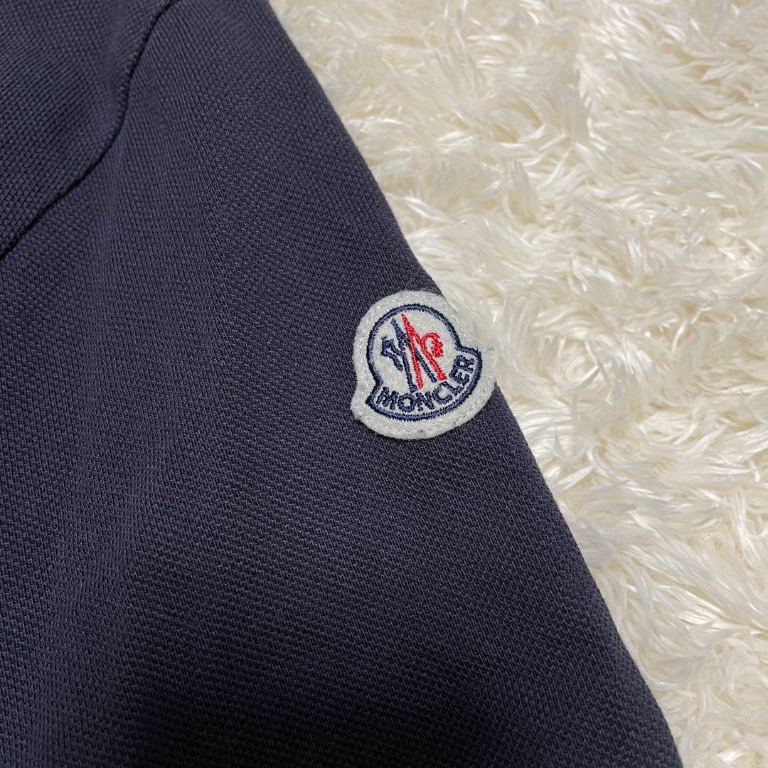モンクレール　襟裏ロゴ　マグリア　ポロシャツ　ネイビー　Lサイズ