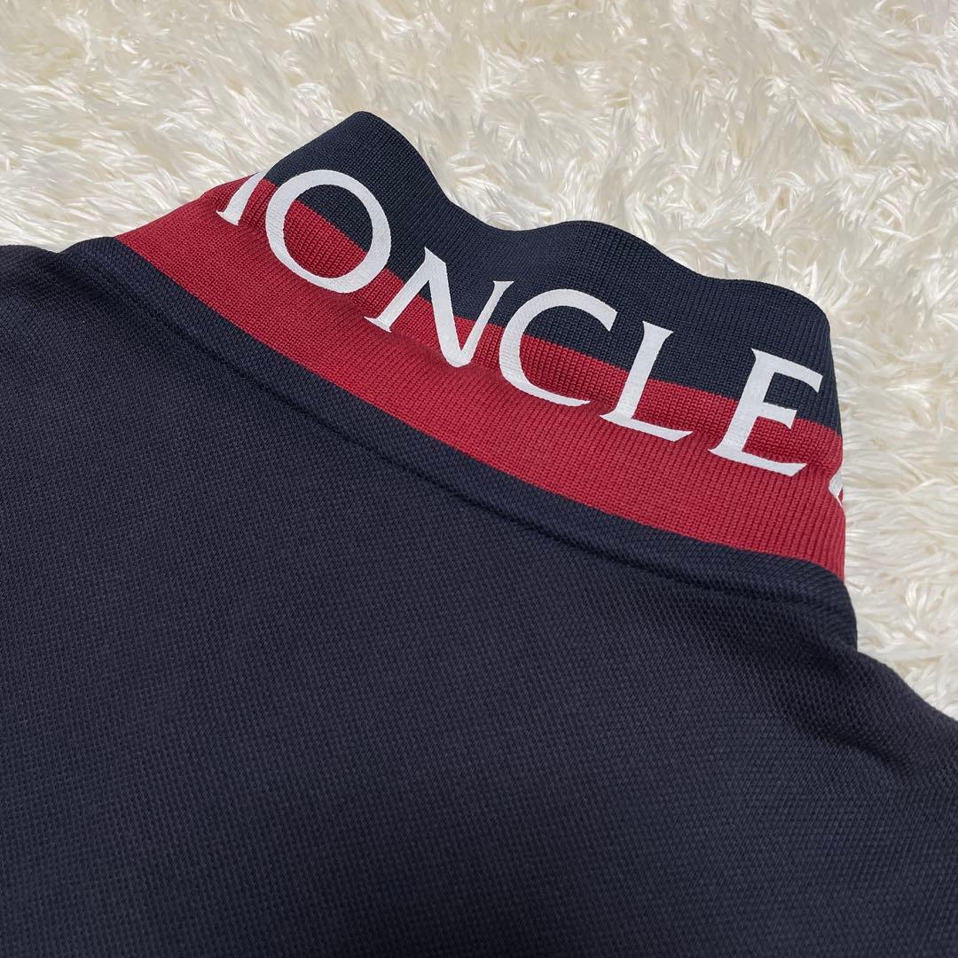 モンクレール　襟裏ロゴ　マグリア　ポロシャツ　ネイビー　Lサイズ