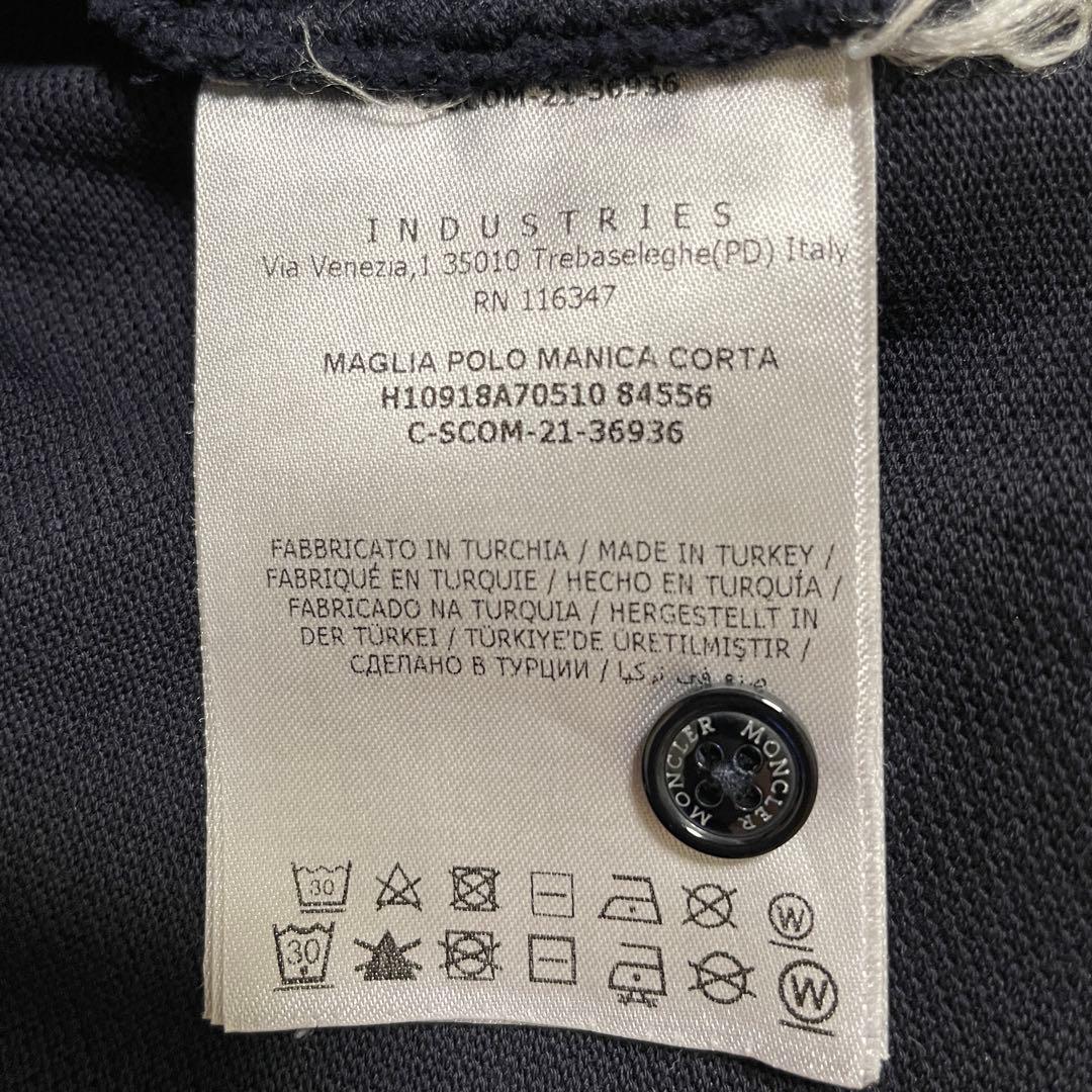 モンクレール　襟裏ロゴ　マグリア　ポロシャツ　ネイビー　Lサイズ