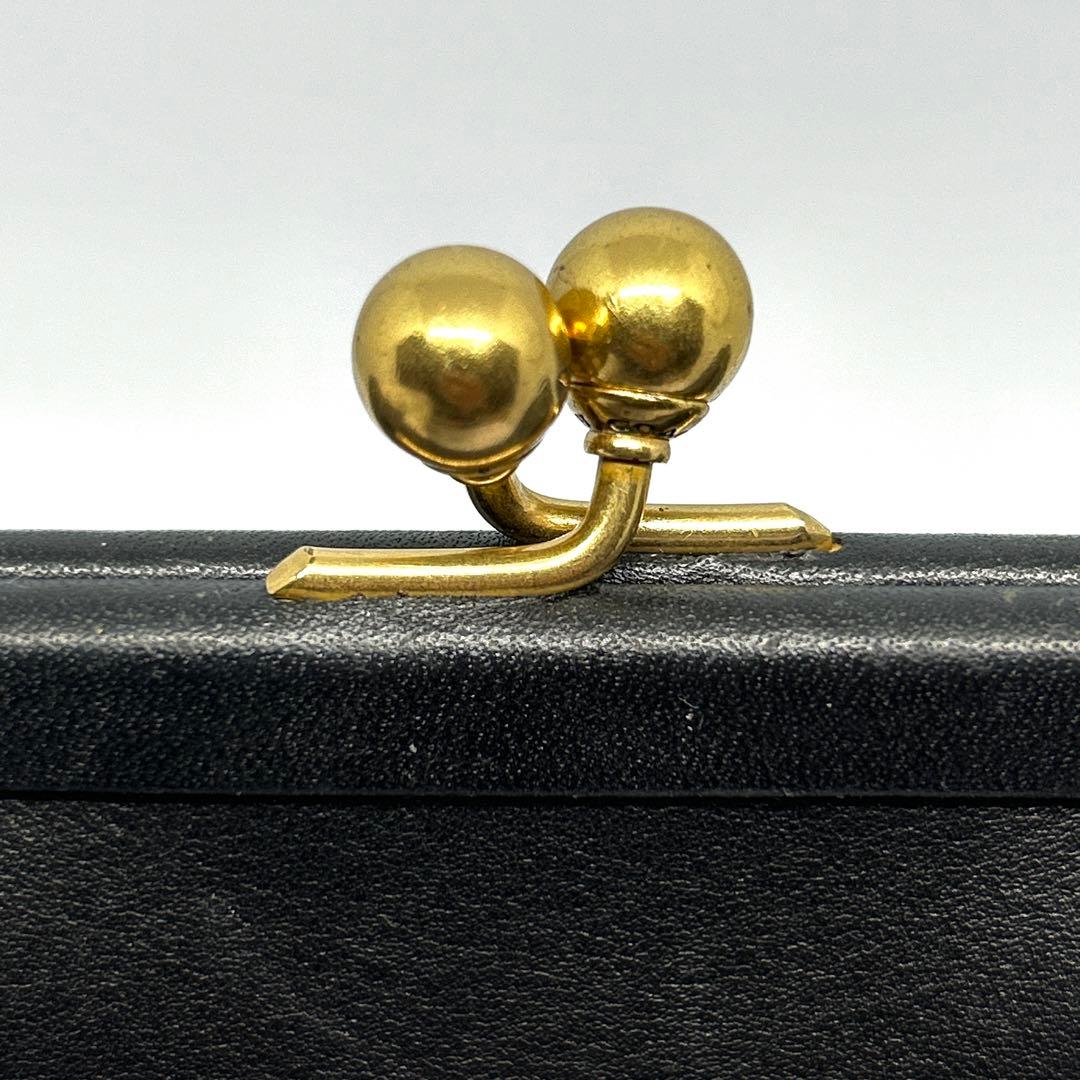 COACH レザー キスロック がま口 ケース 財布 黒 68326