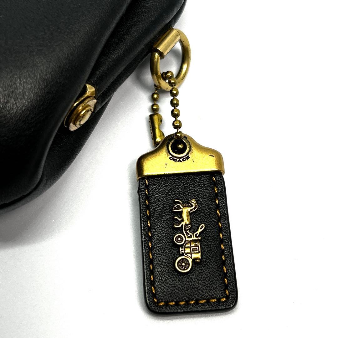 COACH レザー キスロック がま口 ケース 財布 黒 68326