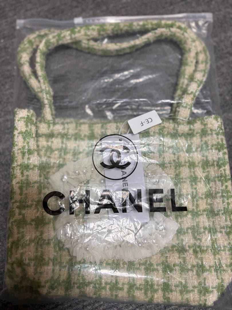 CHANEL ツイードバッグ グリーン