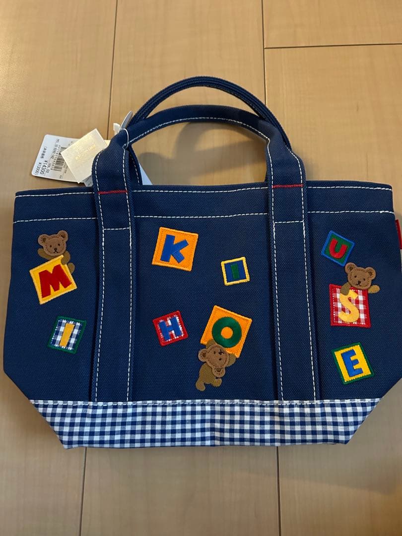Mikihouseベア　ネイビー トートバッグ
