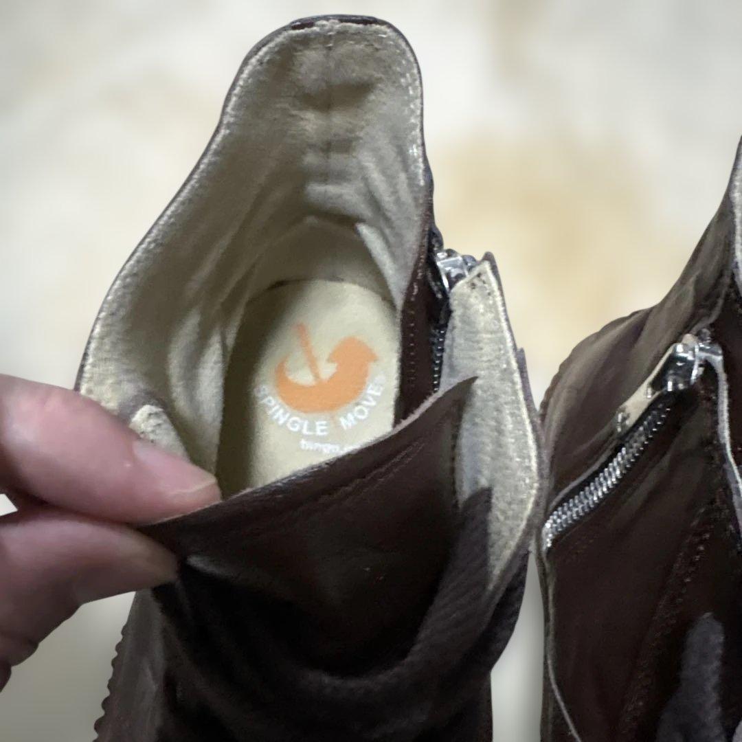 やっちゃん様国産カンガルーレザースニーカー 26.5 スピングルムーブ　ブラウン