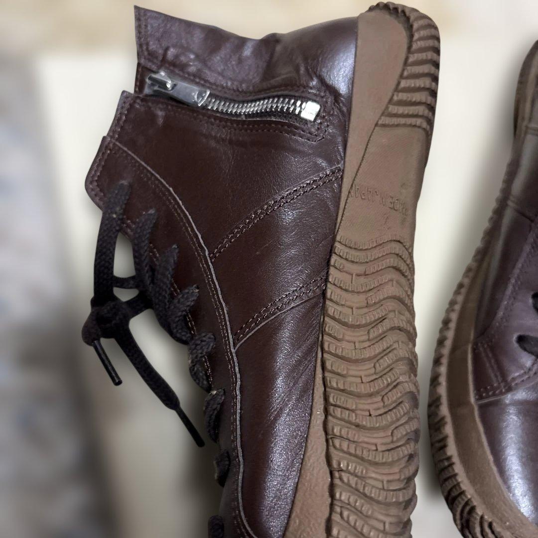 やっちゃん様国産カンガルーレザースニーカー 26.5 スピングルムーブ　ブラウン