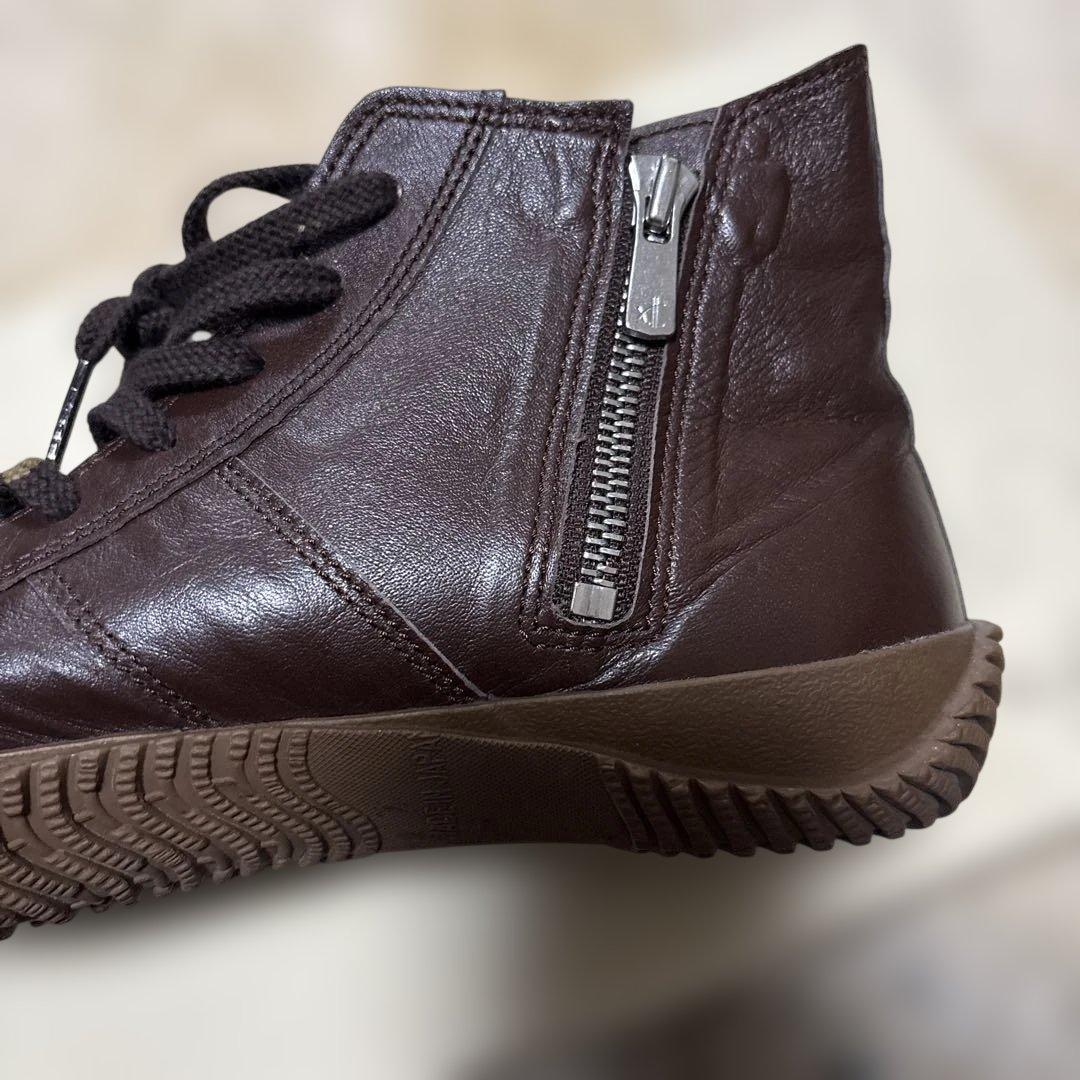 やっちゃん様国産カンガルーレザースニーカー 26.5 スピングルムーブ　ブラウン