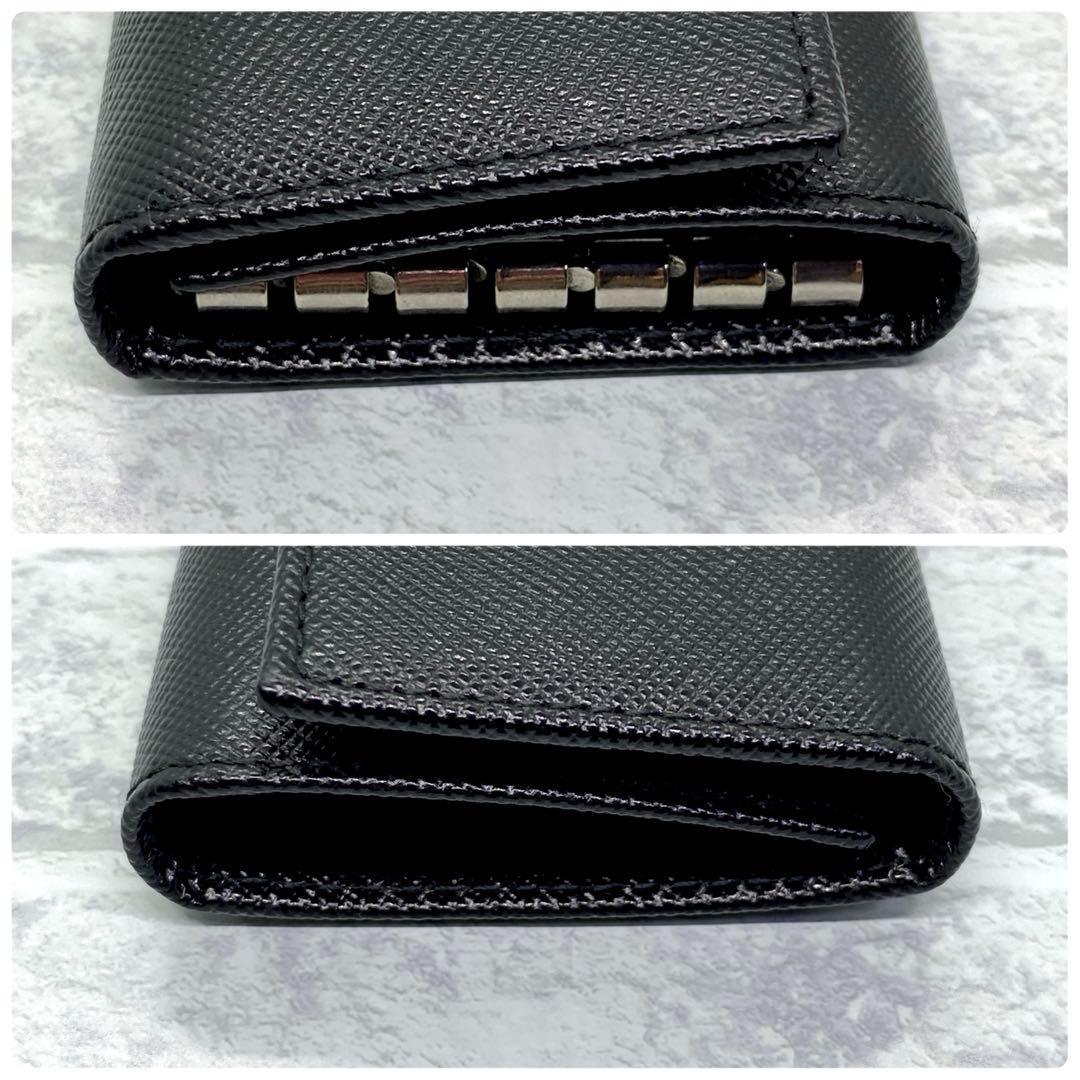 【 新品未使用 】PRADA  6連キーケース サフィアーノレザー 三角プレート