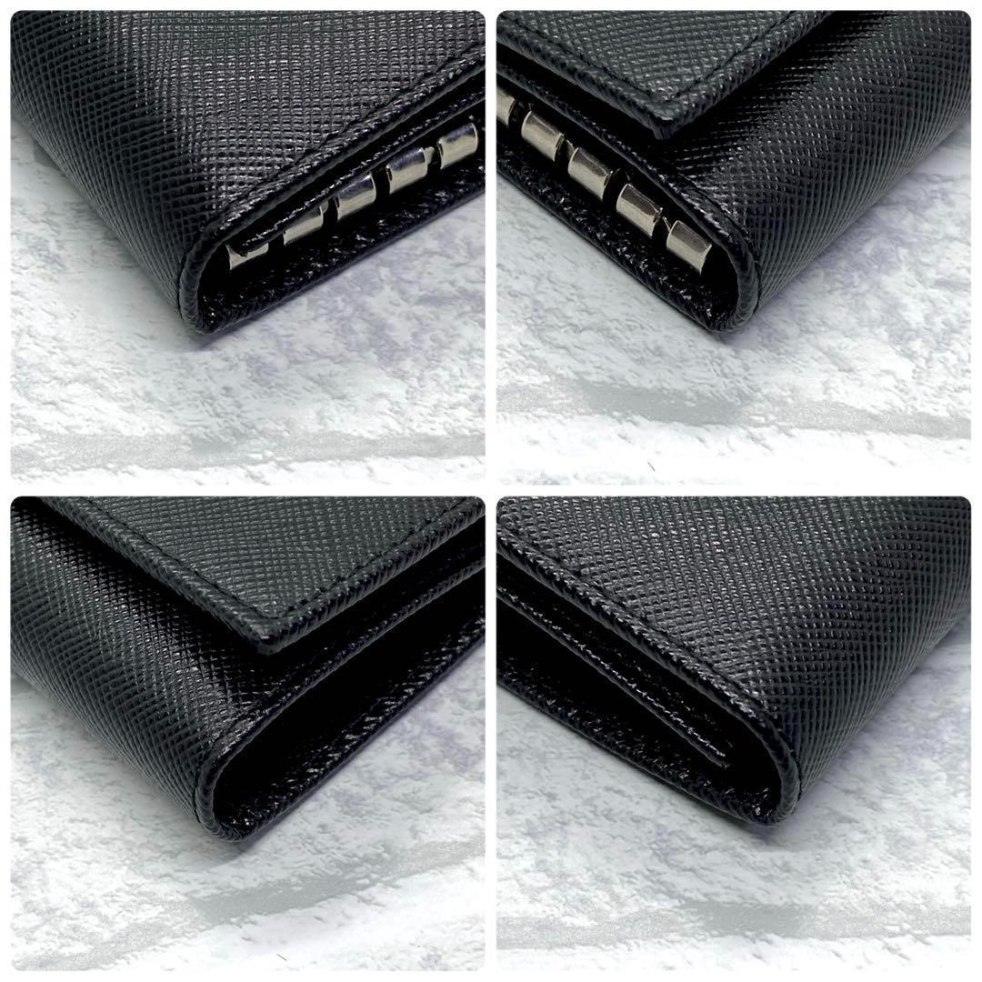 【 新品未使用 】PRADA  6連キーケース サフィアーノレザー 三角プレート
