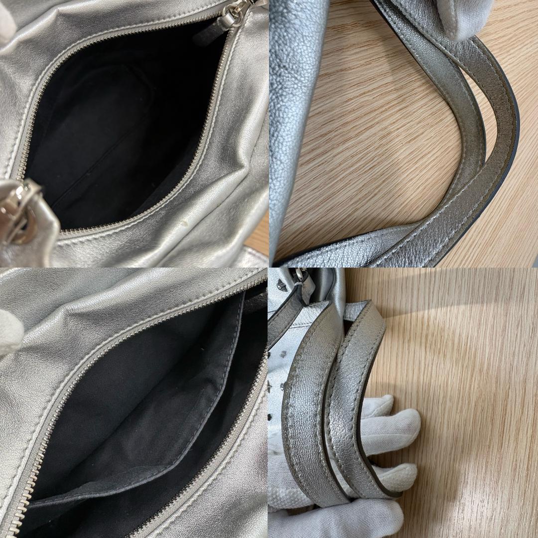 JIMMY CHOO ジミーチュウ トートバッグ 2way ショルダー シルバー