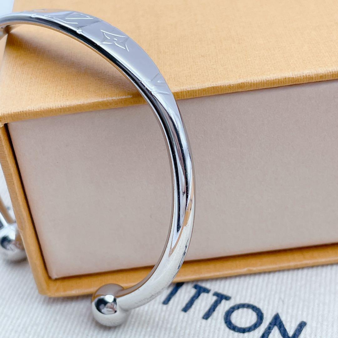 LOUIS VUITTON バングル　ジョンク　モノグラム　シルバー　ブラスレ