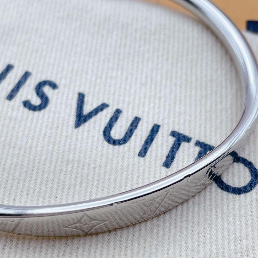 LOUIS VUITTON バングル　ジョンク　モノグラム　シルバー　ブラスレ