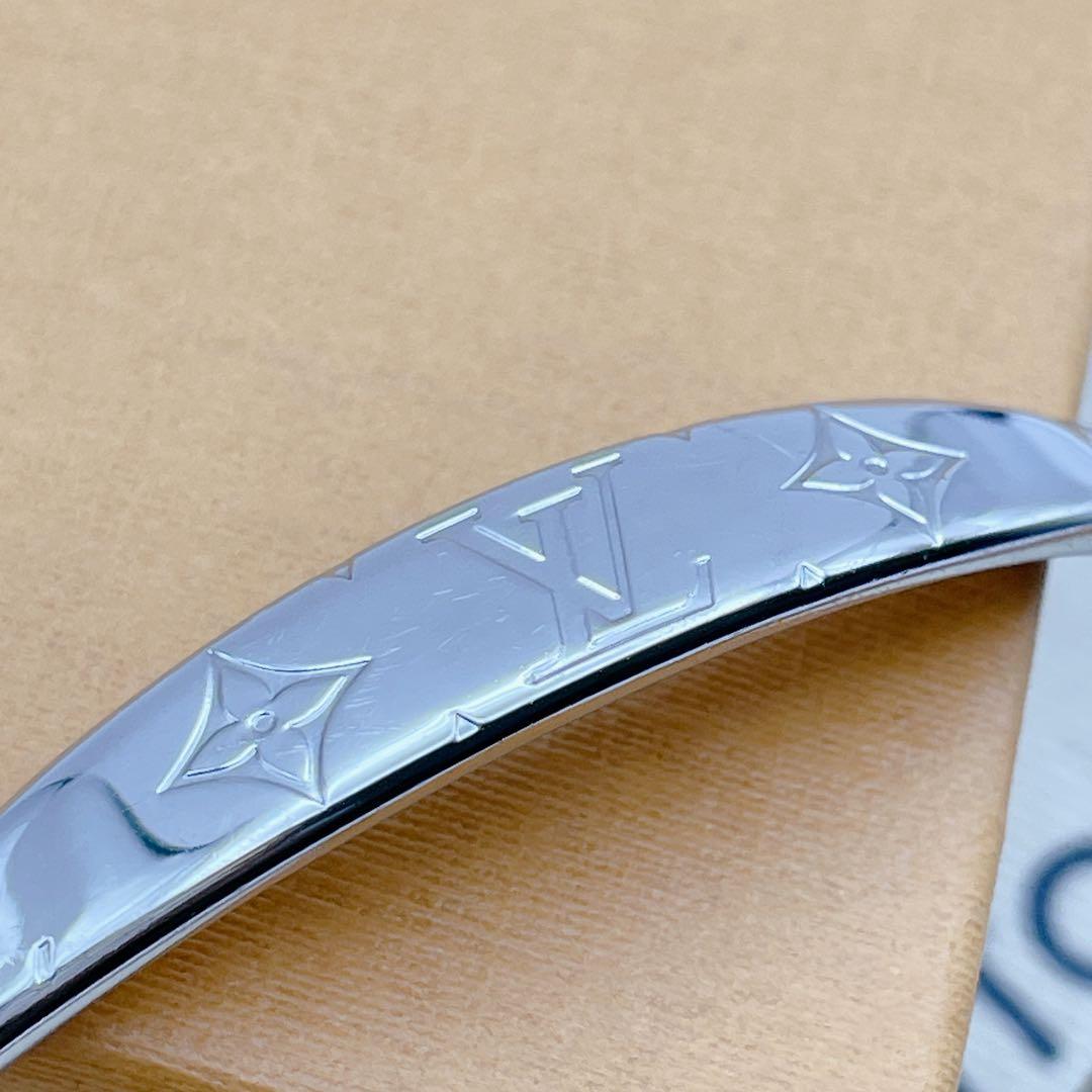 LOUIS VUITTON バングル　ジョンク　モノグラム　シルバー　ブラスレ