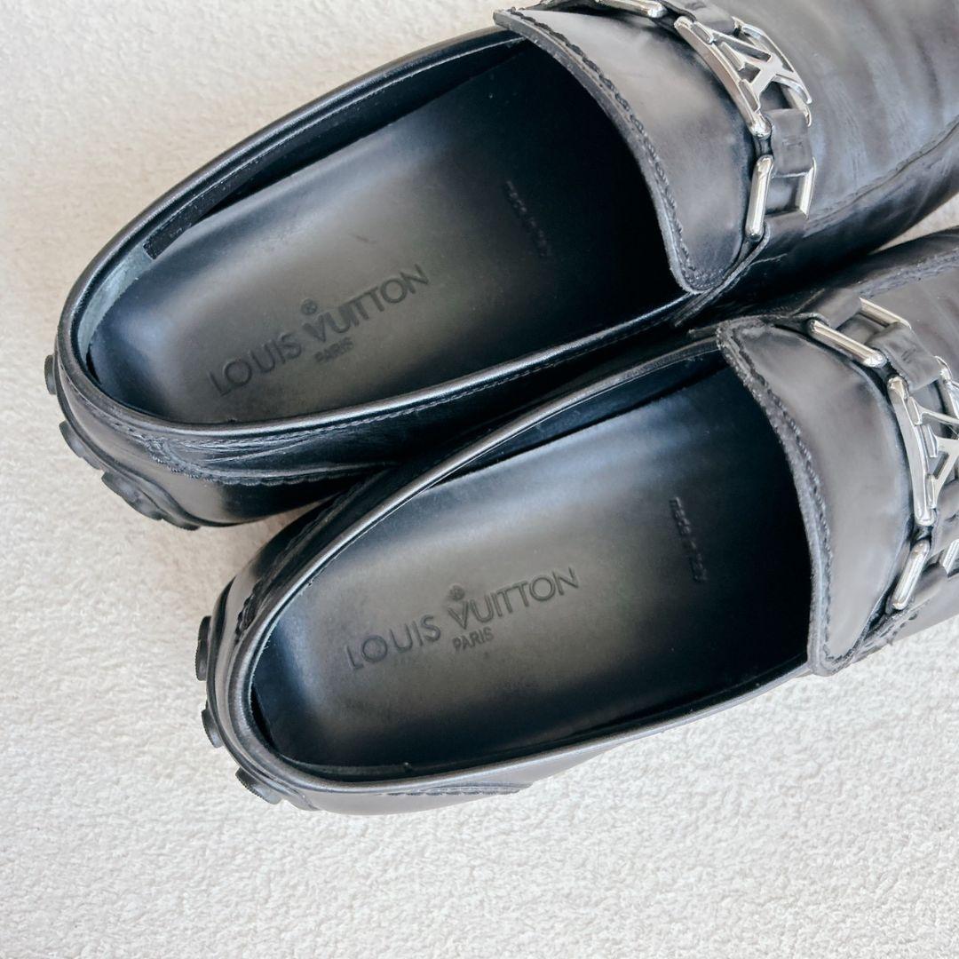 ルイヴィトン ローファー レザー シューズ 7 1/2 LV金具 ビジネス 革靴